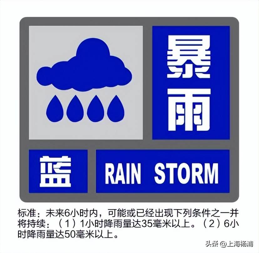 “竹节草”正远离上海，暴雨橙色预警信号更新为暴雨蓝色预警信号！